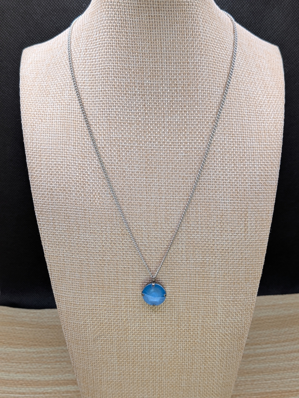 Upcycled Vintage Blue Crystal Pendant